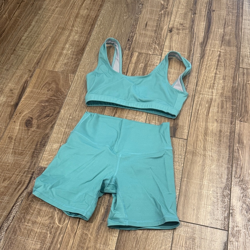 REVOLVE Aqua Athletic Shorts and Top Set
